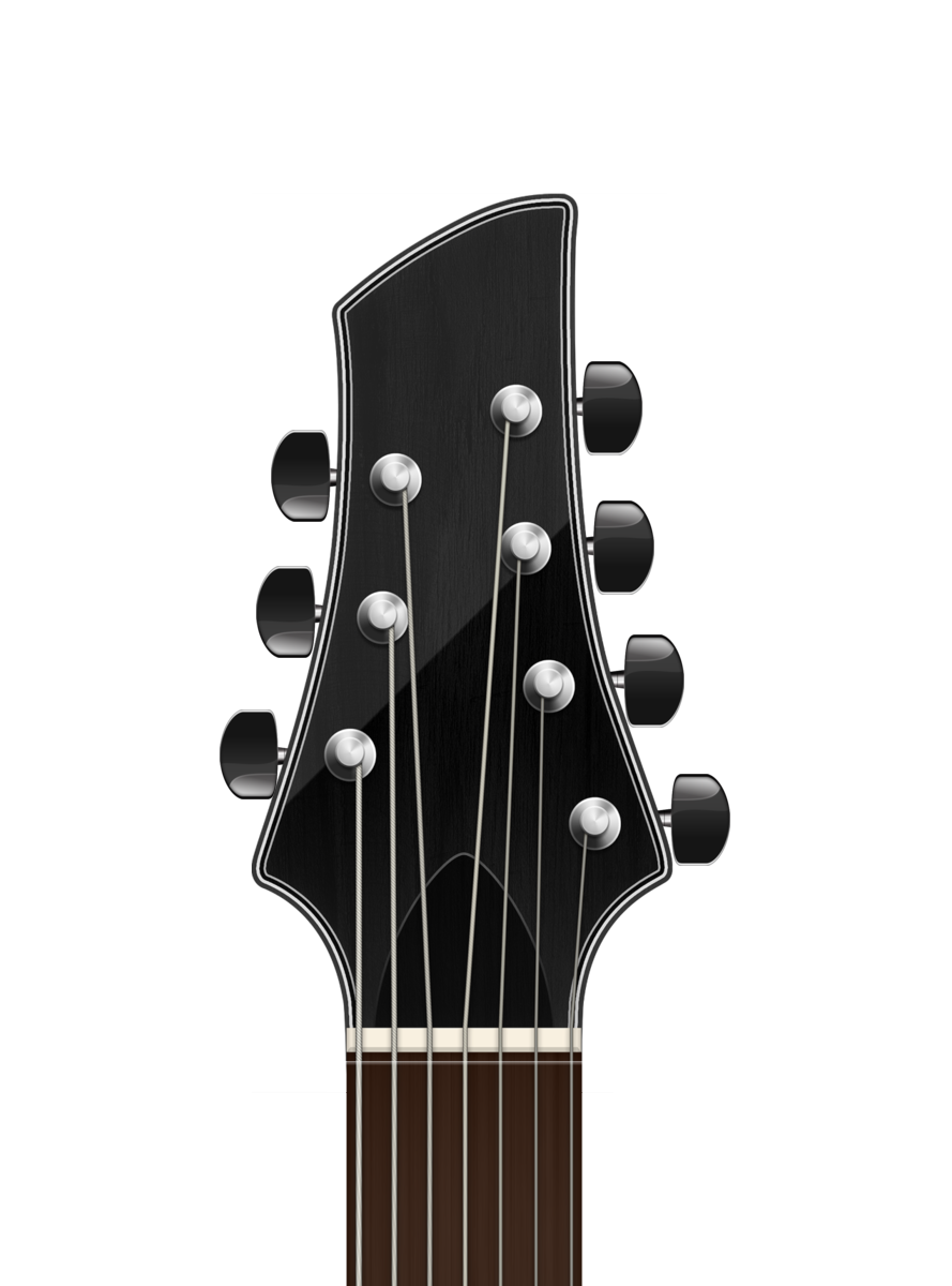 Una paletta della chitarra acustica con piroli di accordatura